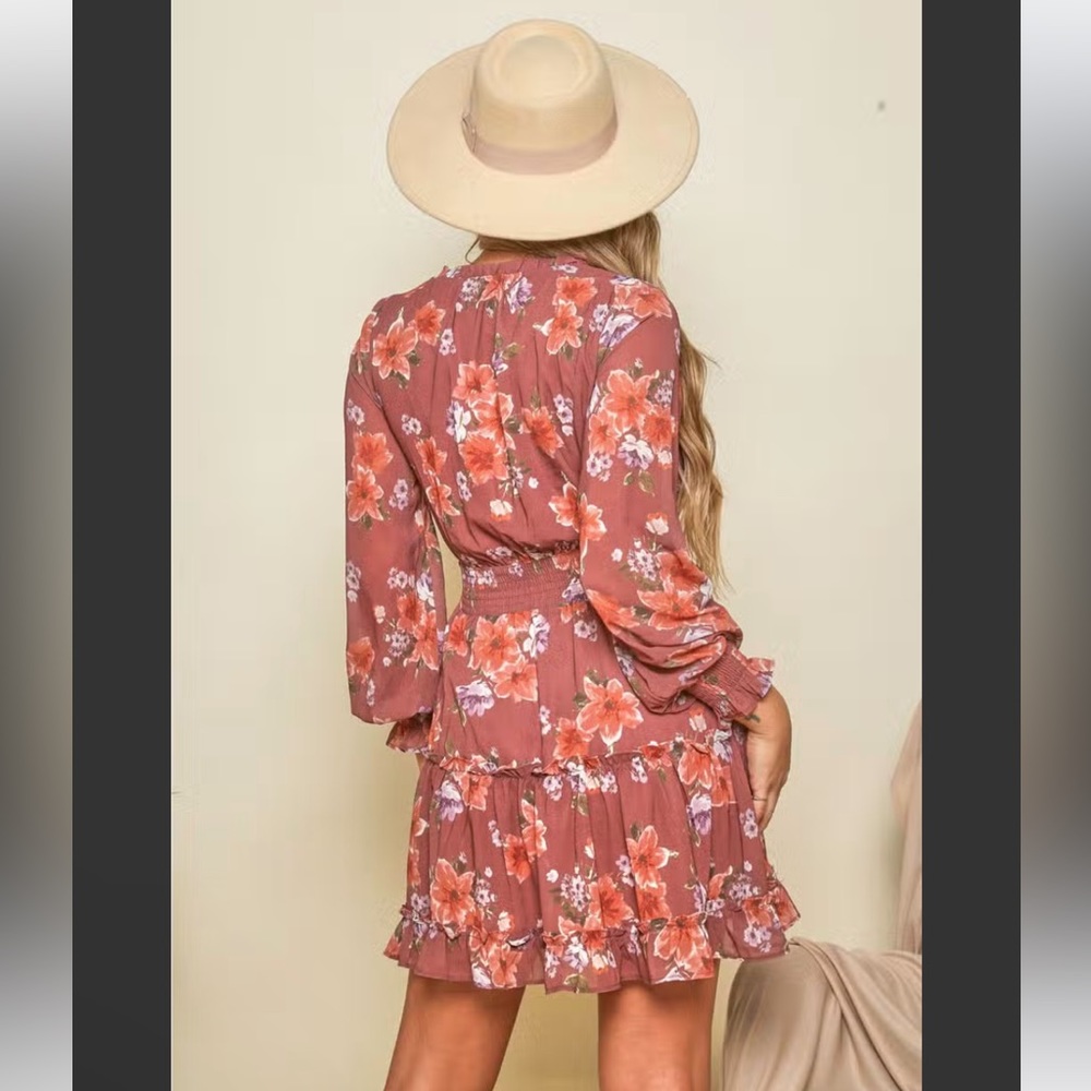 PEACH LOVE CALIFORNIA FLORAL TIERED DRESS ❤️NEW COLLECTION IN STORES❤️ - Picture 4 of 4